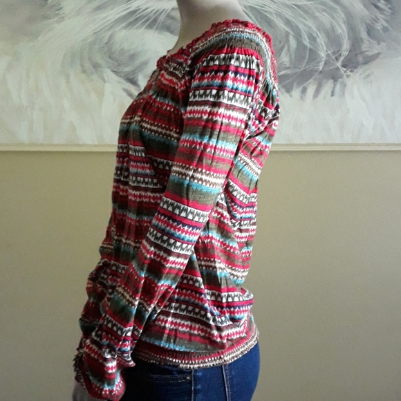 Lucky Brand Long sleeve Off shoulder top size M - Picture 2 of 8